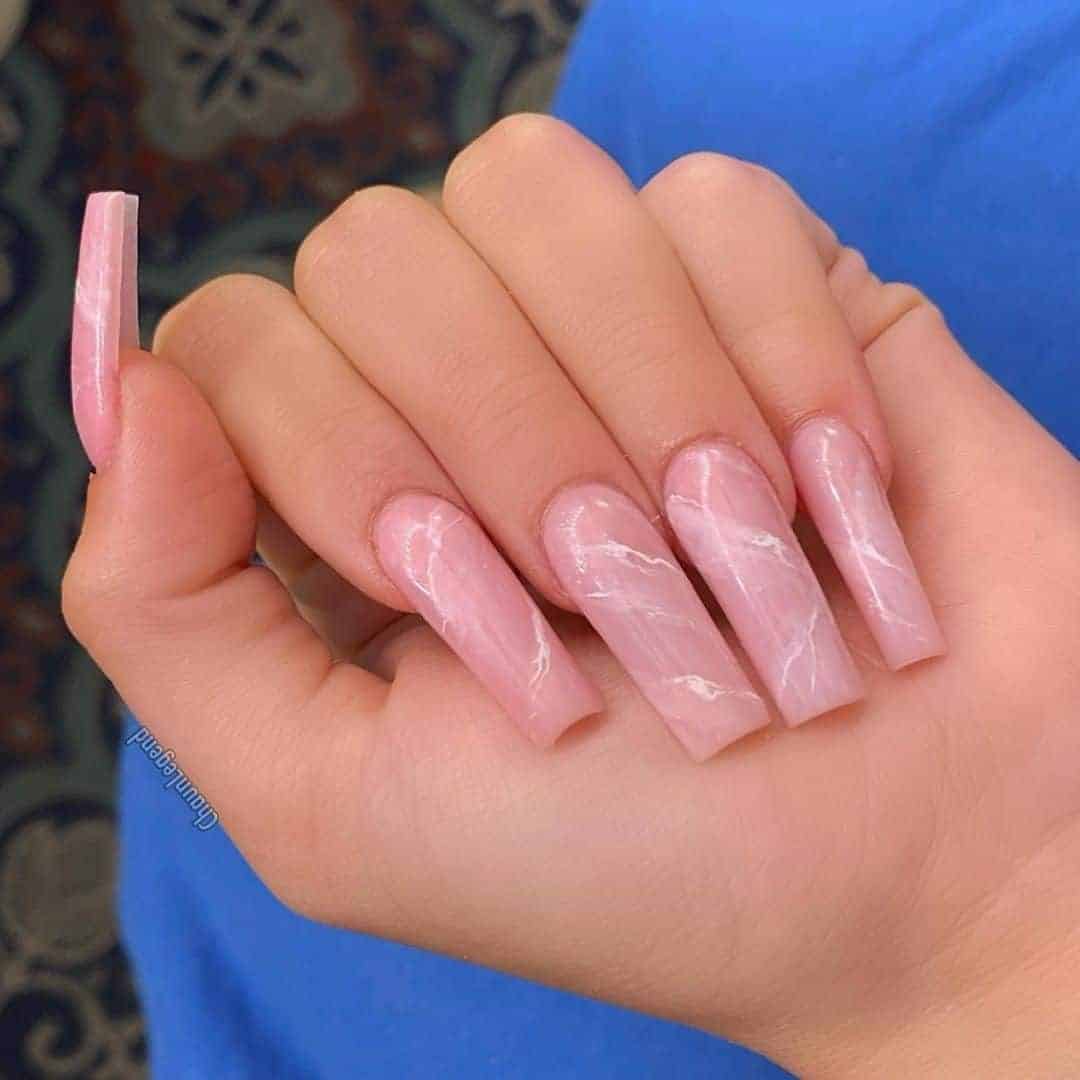 Understated Marble Pink Nails