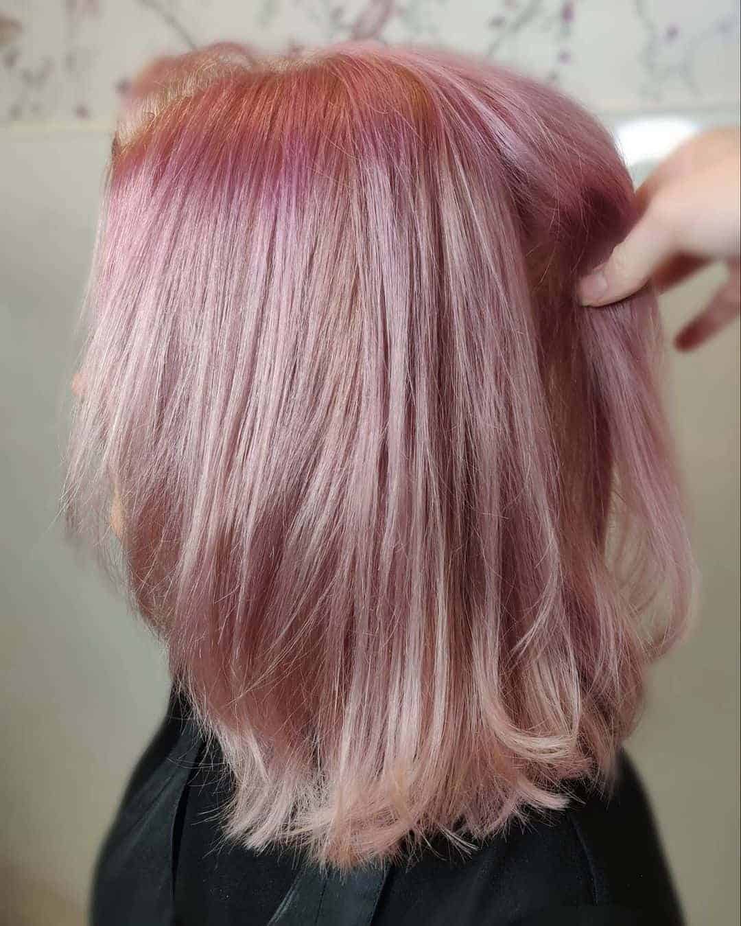 Rose Gold Pink Short Hair