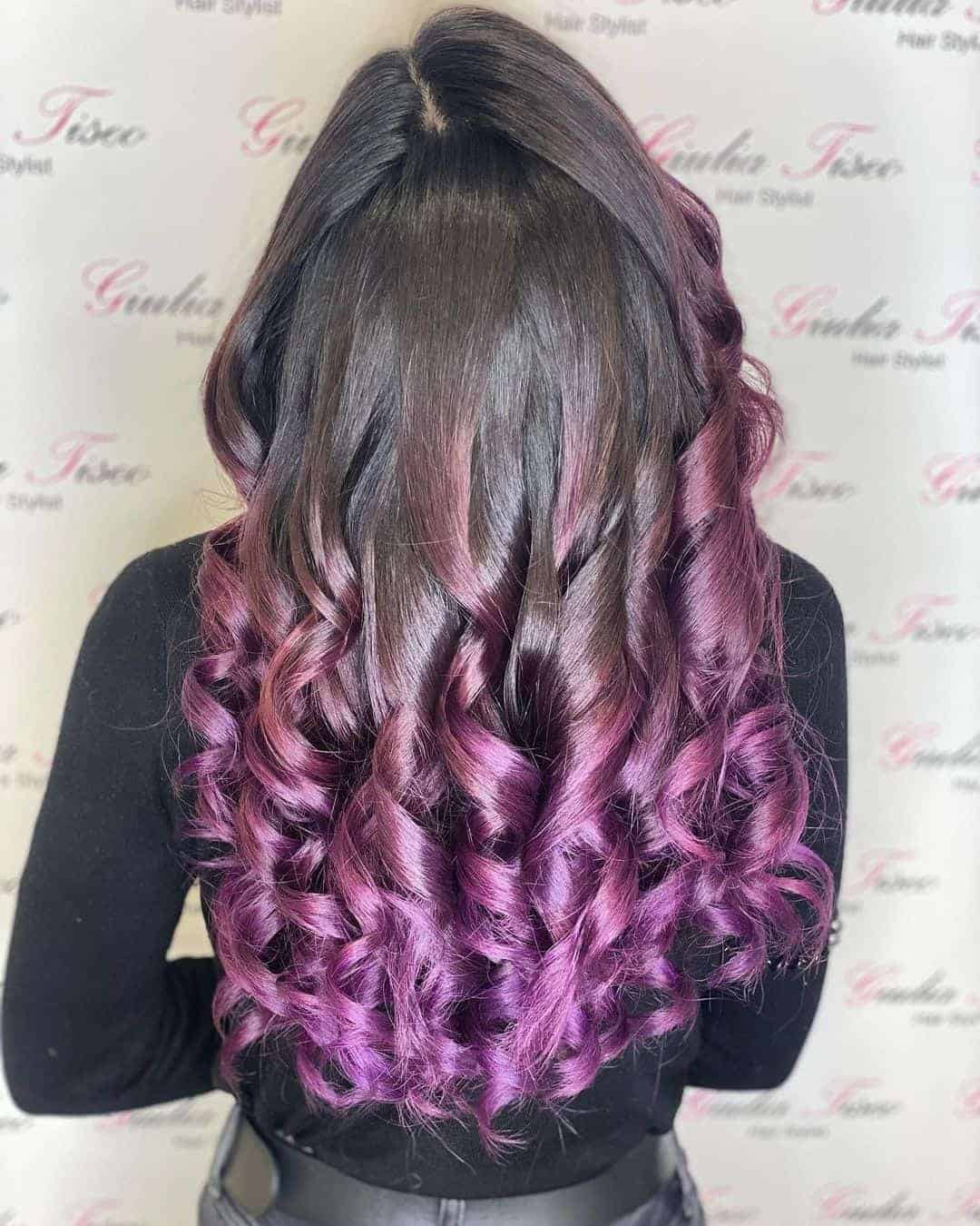 Wine and Magenta Curls