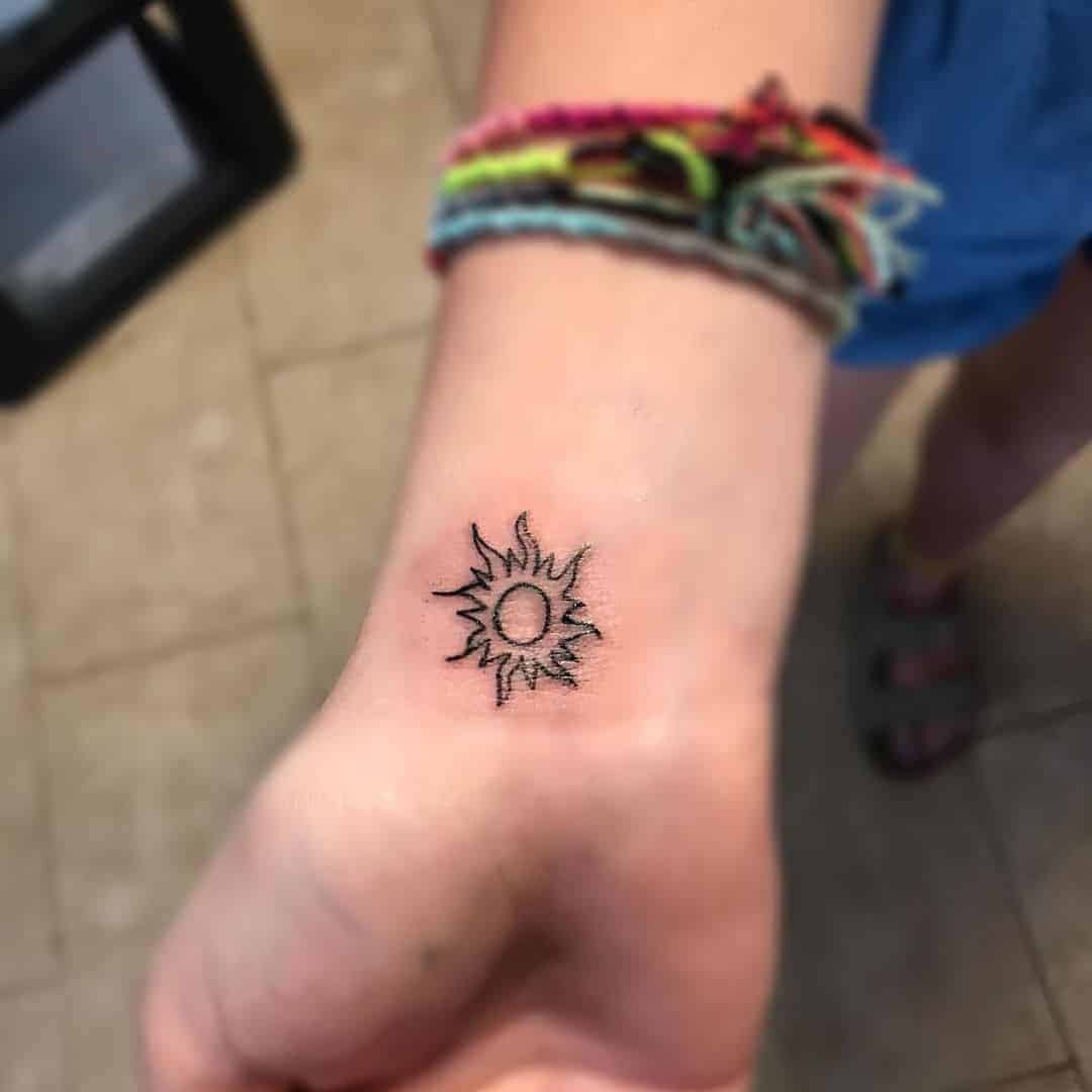 A Black and White Sun Outline