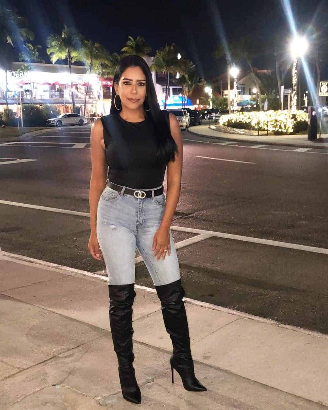 Light Wash Jeans and Long Boots