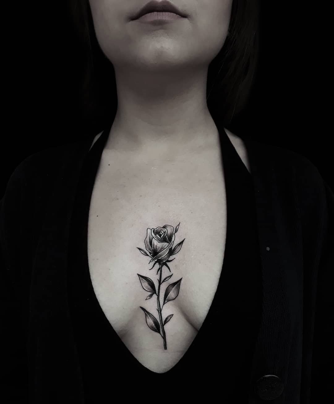 Rose Décolletage Tattoo