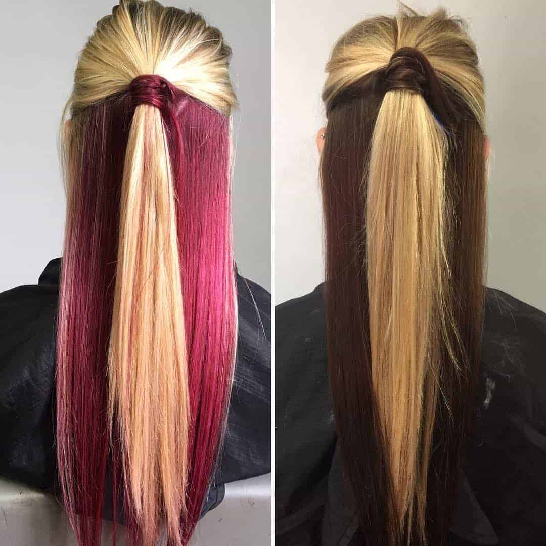 Midnight Rose Pink Peekaboo Blonde Hair