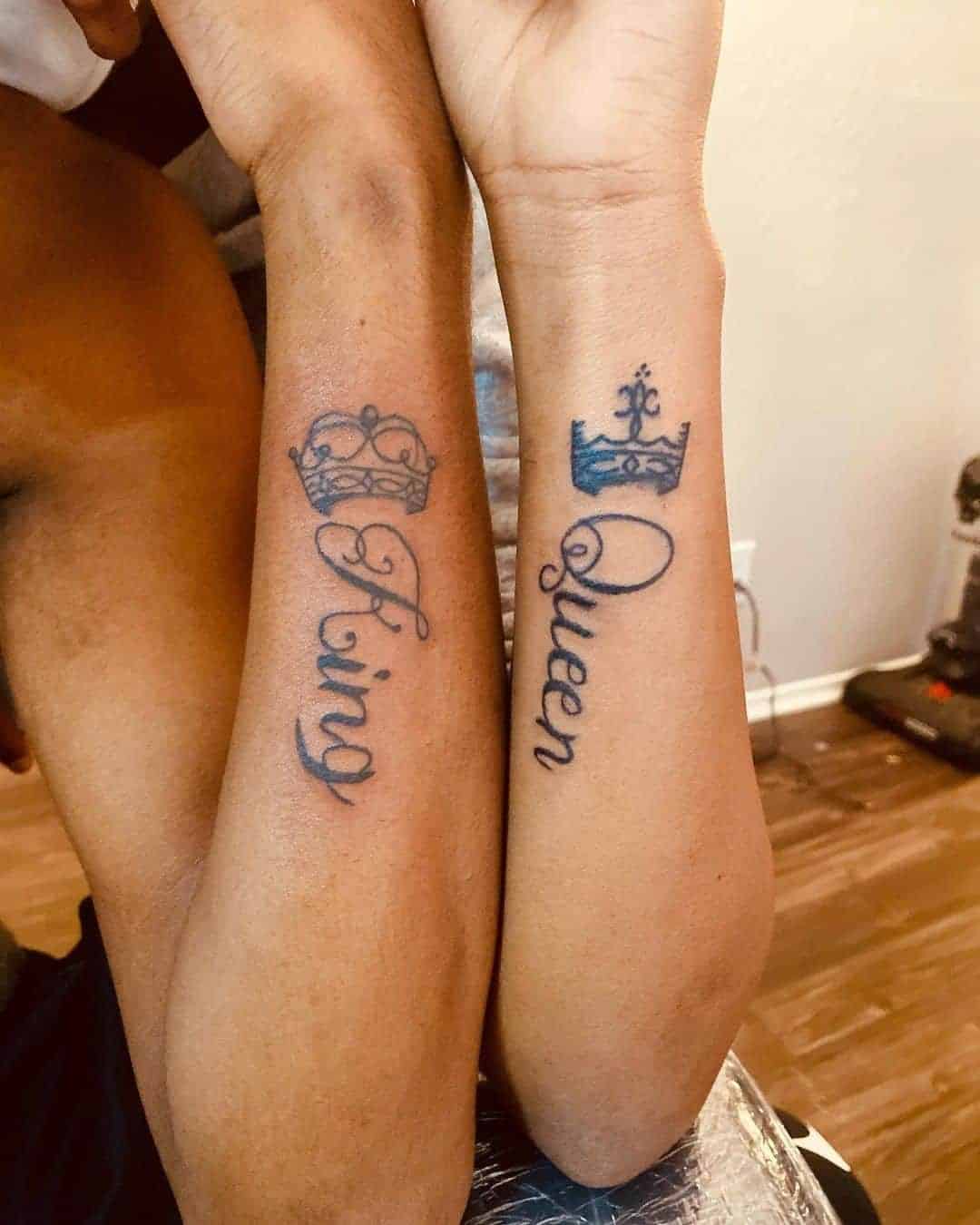 King and Queen Matching Tattoos