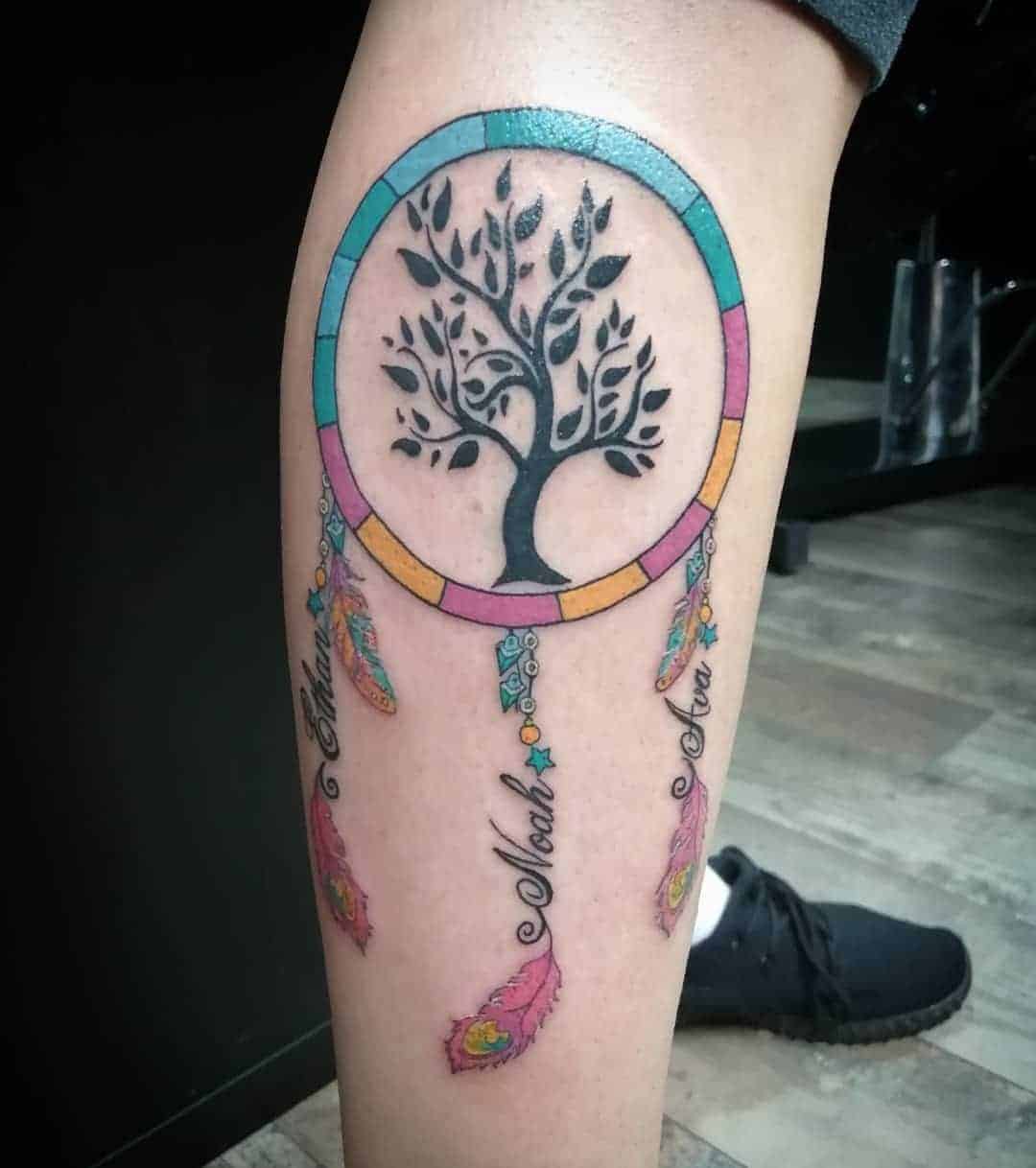 Dreamcatcher Family Tree Tattoo