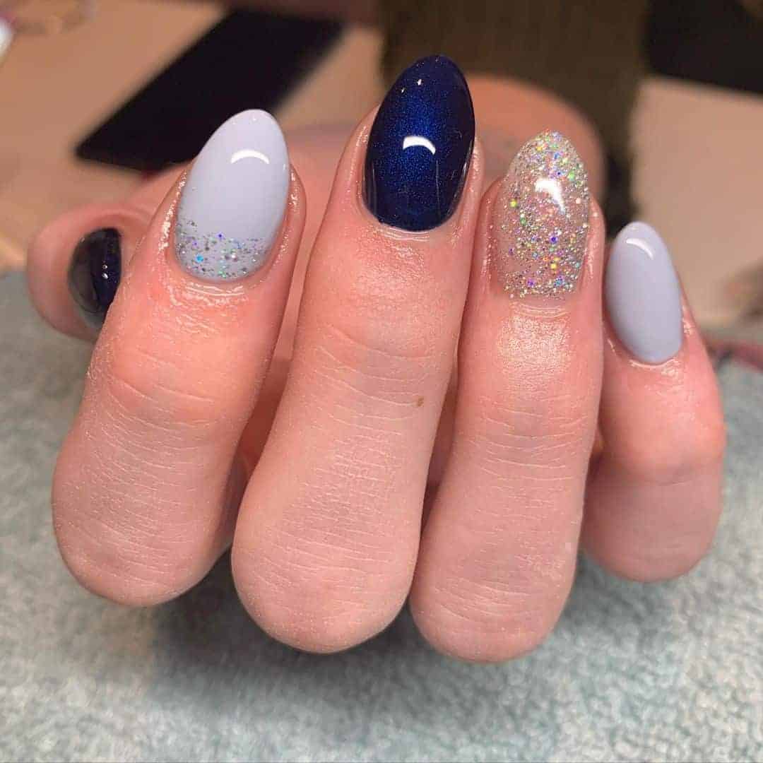 Bold Blue Feature Nails