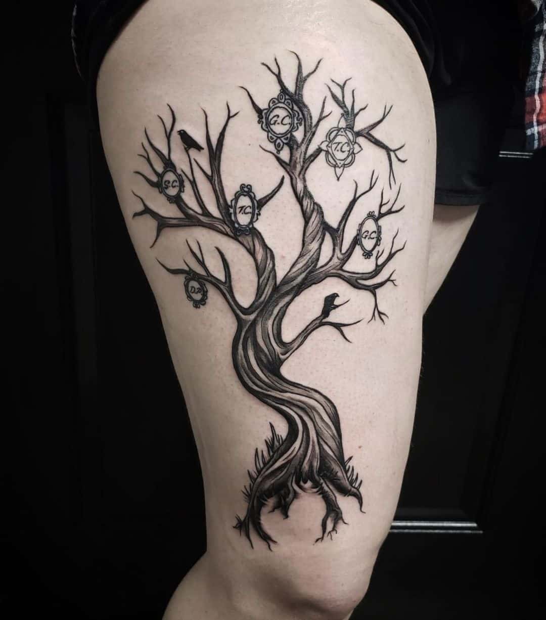 Family Tree Tattoo With Picture Frames