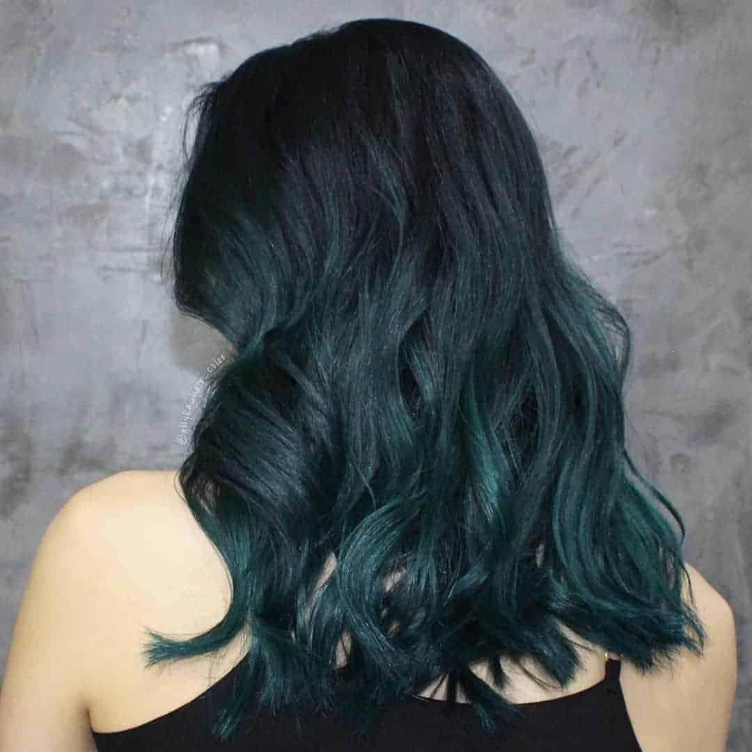 Dark Green Gothic Ombré Hair