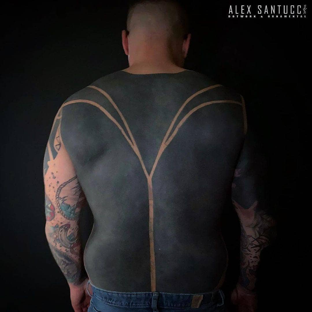 All Black Full Back Tattoo