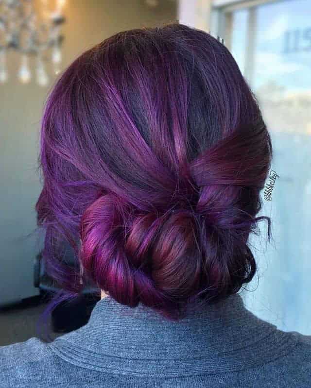 Byzantium Purple Twisted Low Bun