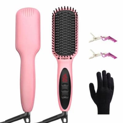 Best for Long Hair: JUMPHIGH Hair Straightening Brush