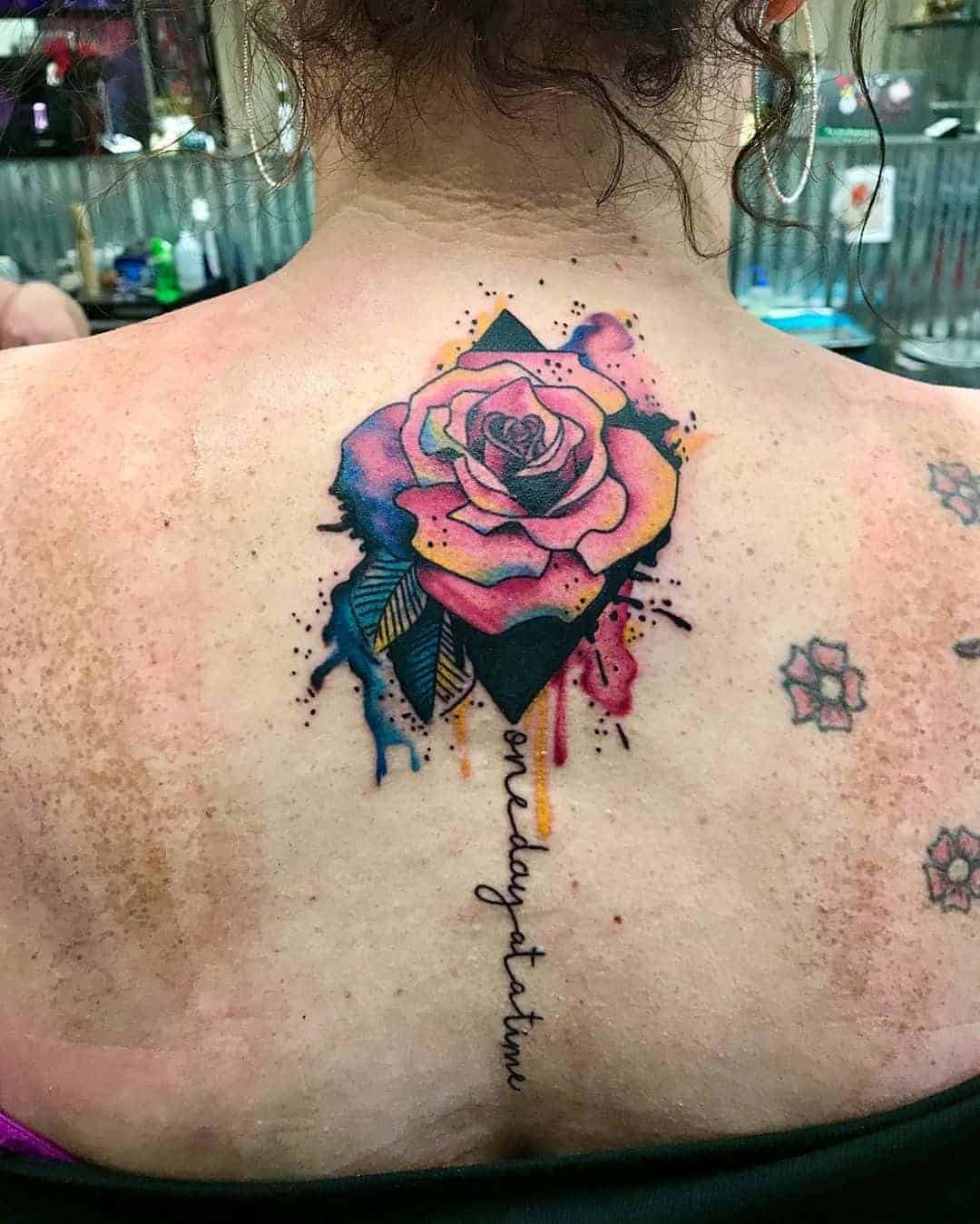 Multicolor Rose Tattoo