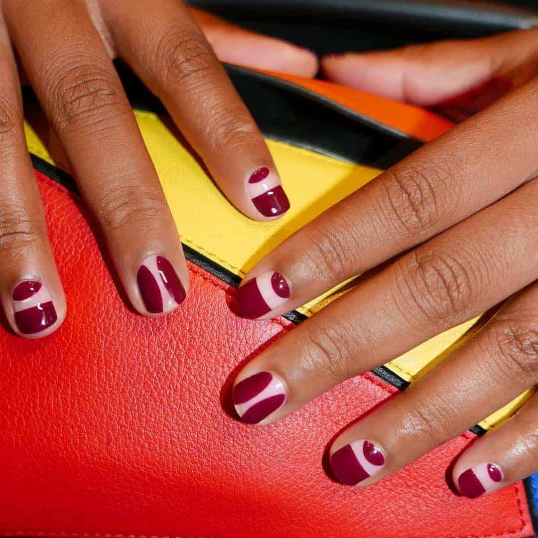 Red Nails With Negative Space