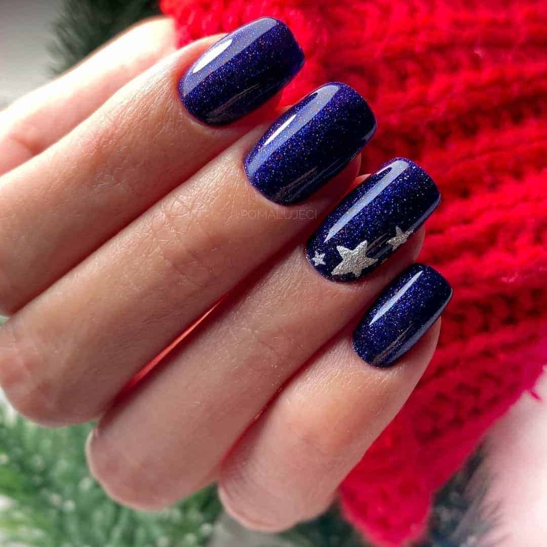 Starry Night Christmas Nails