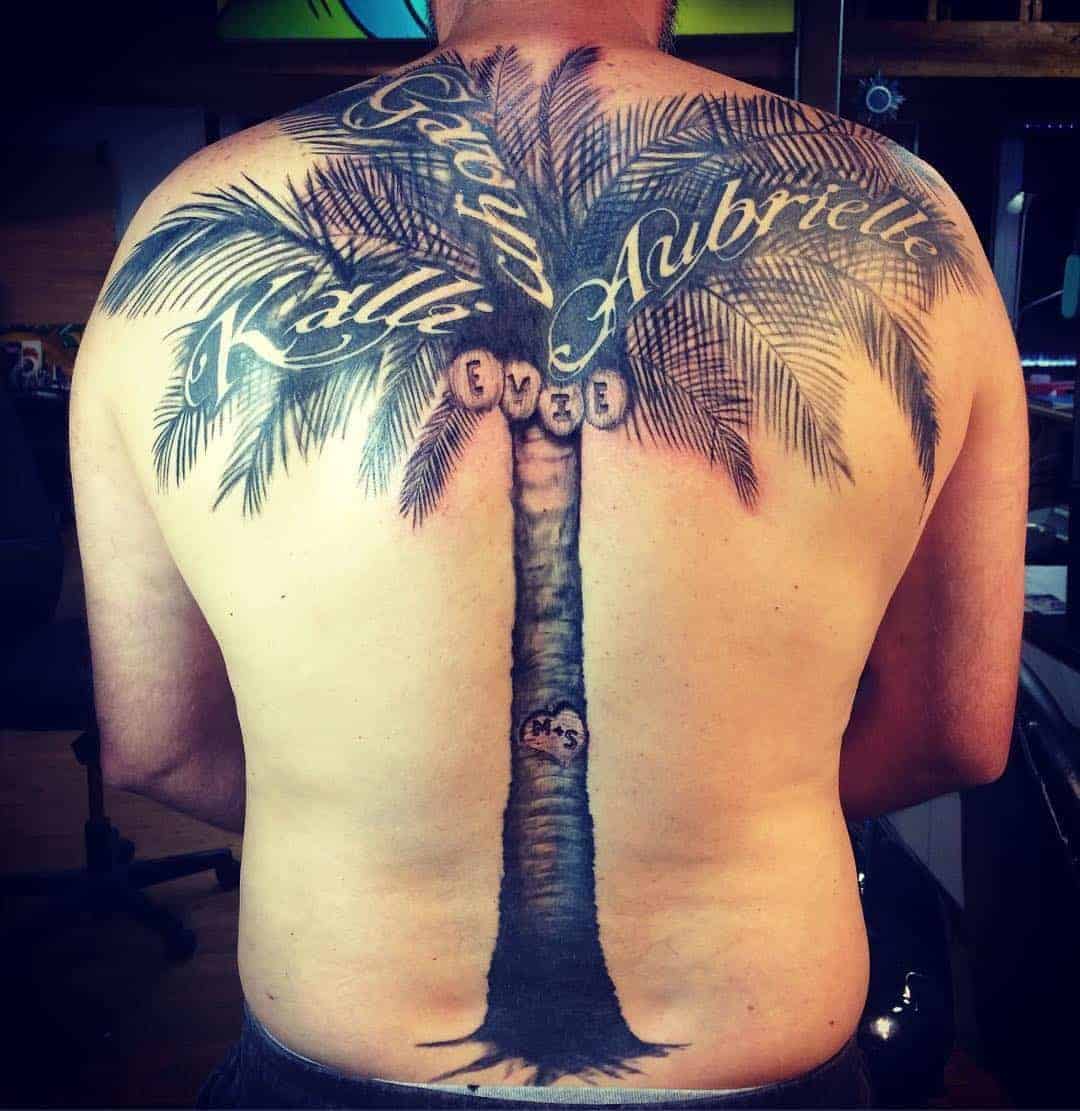 Coconut Palm Family Tree Tattoo