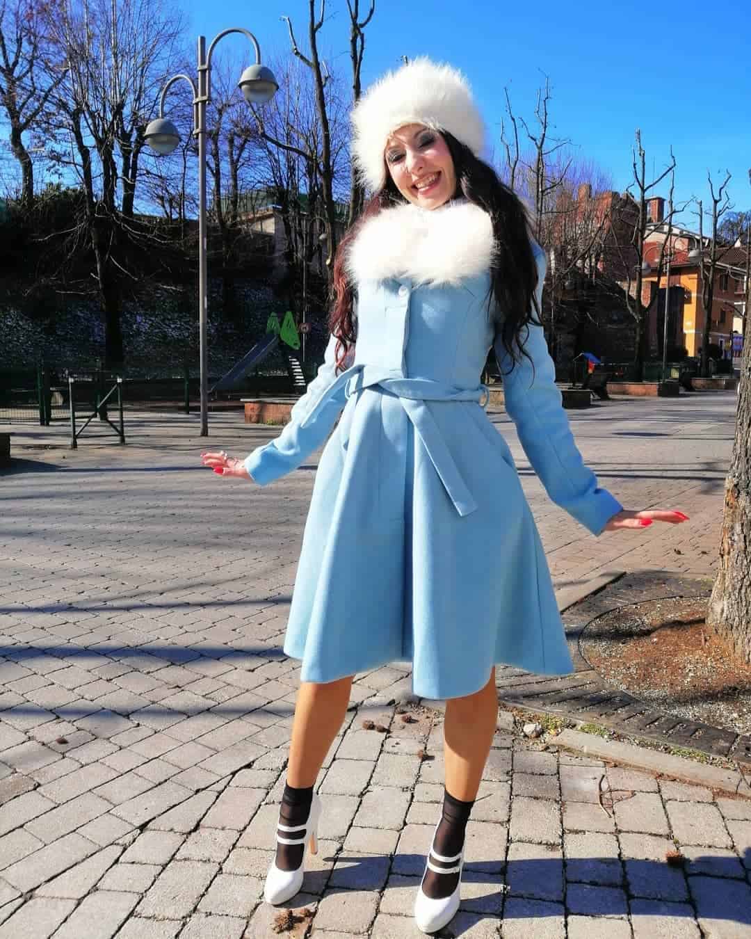 Long Blue Wool Coat