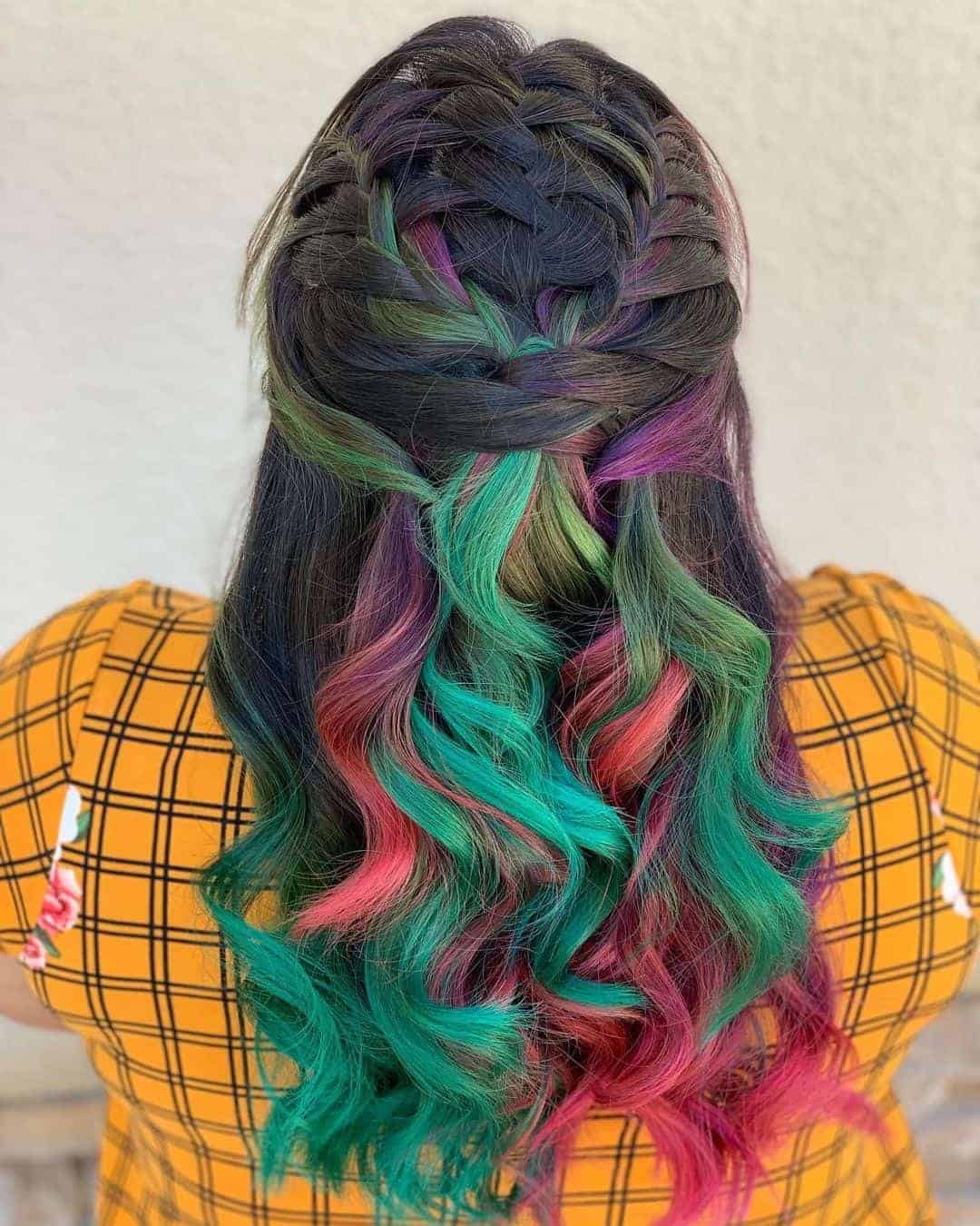 Braided Crown With Multi-Toned Streaks