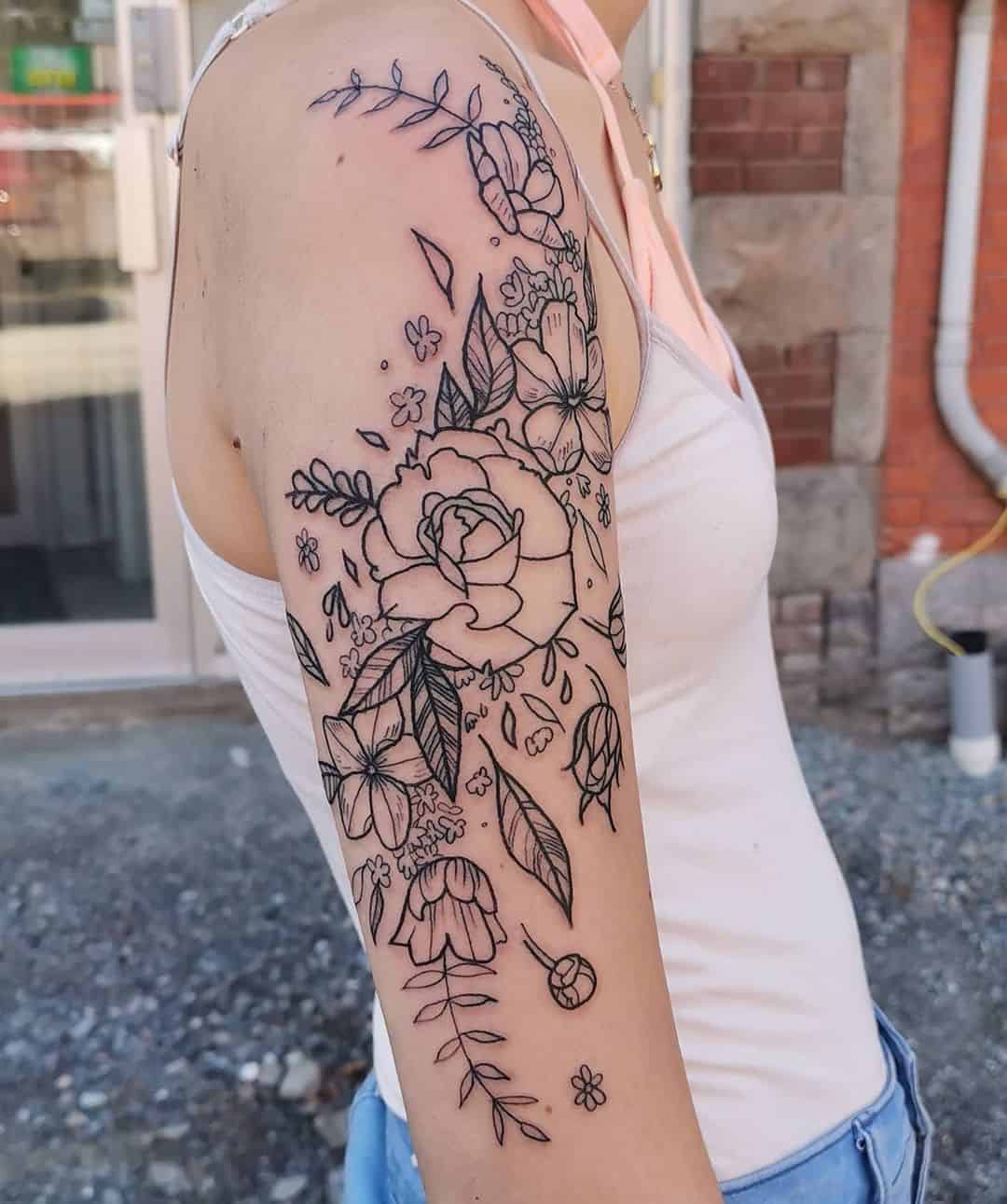 Floral Sleeve Tattoo