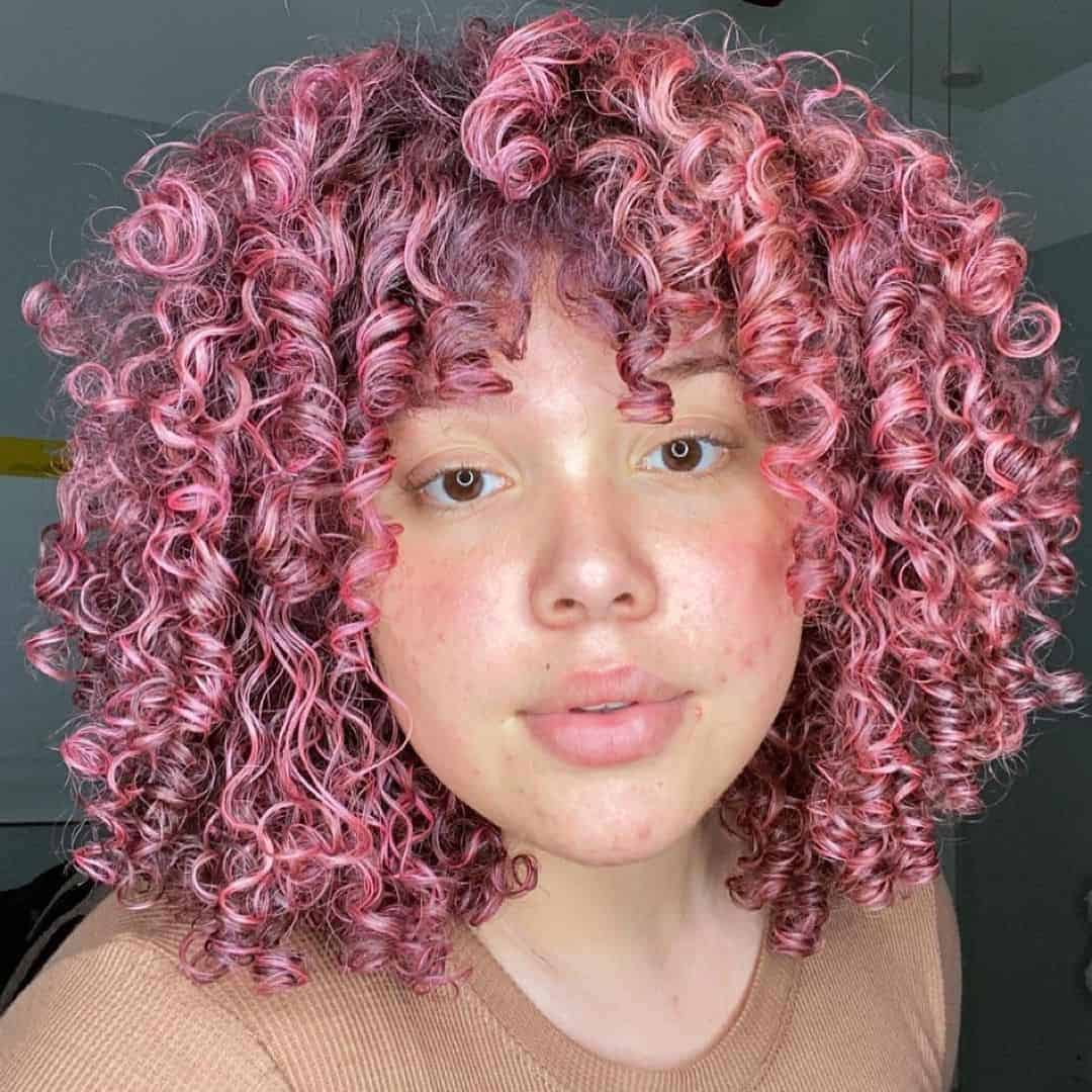 Dusty Pink Tight Curls