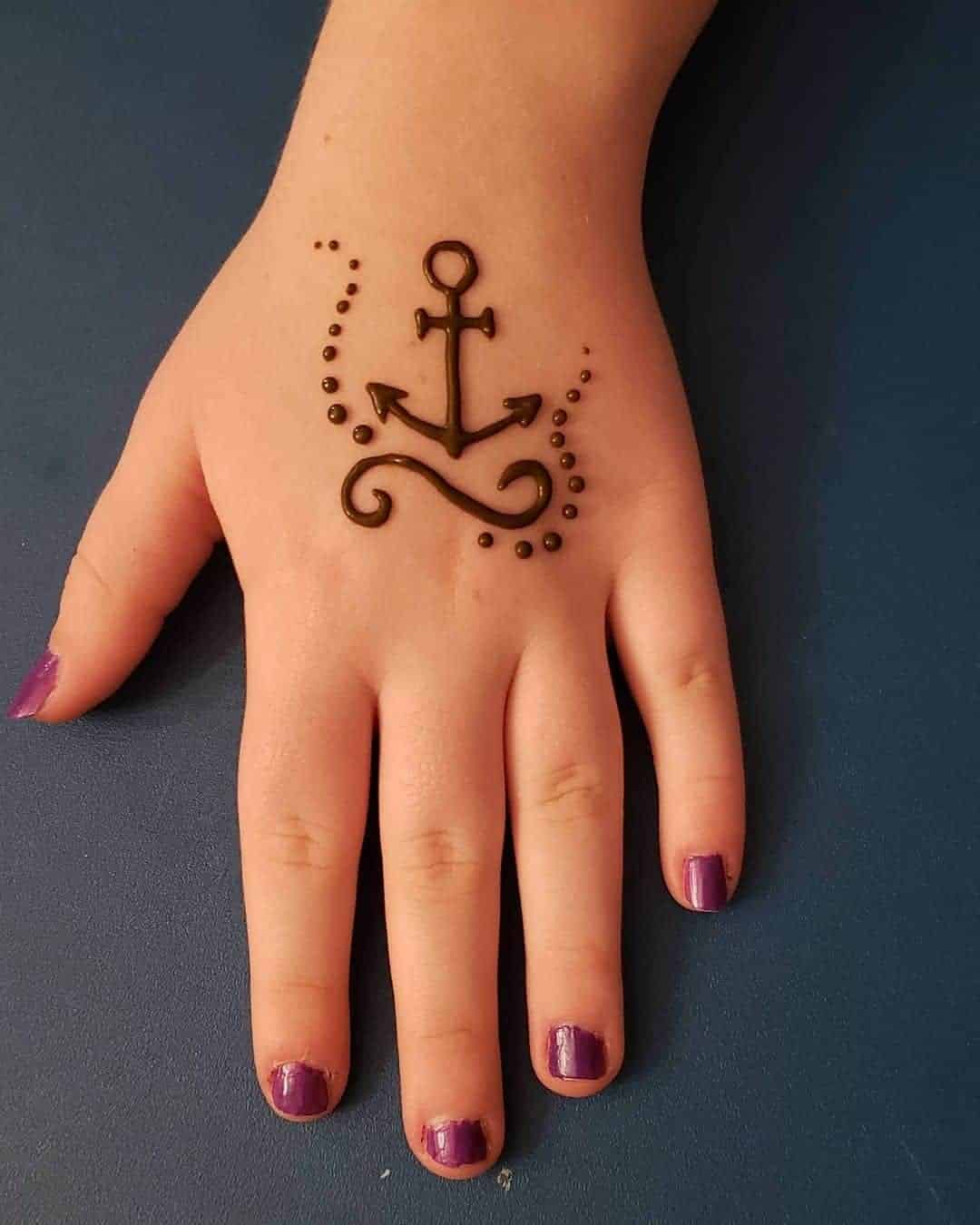 Little Anchor Henna Tattoo