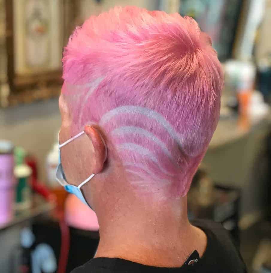 Light Pink Pixie Cut Hair