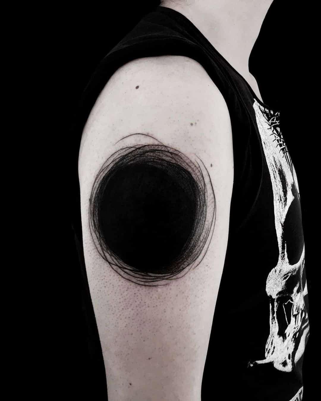 Full Black Circle Tattoo