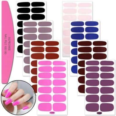 Best Professional Nail Strips: SILPECWEE Adhesive Nail Art Strips - Solid Colors