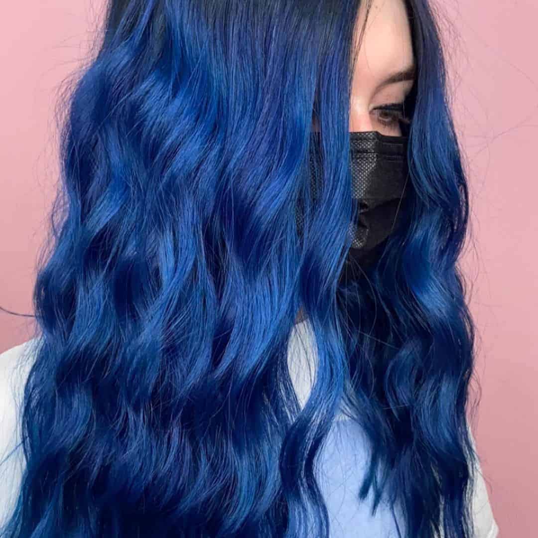 Blue Wavy Fall Hairstyle