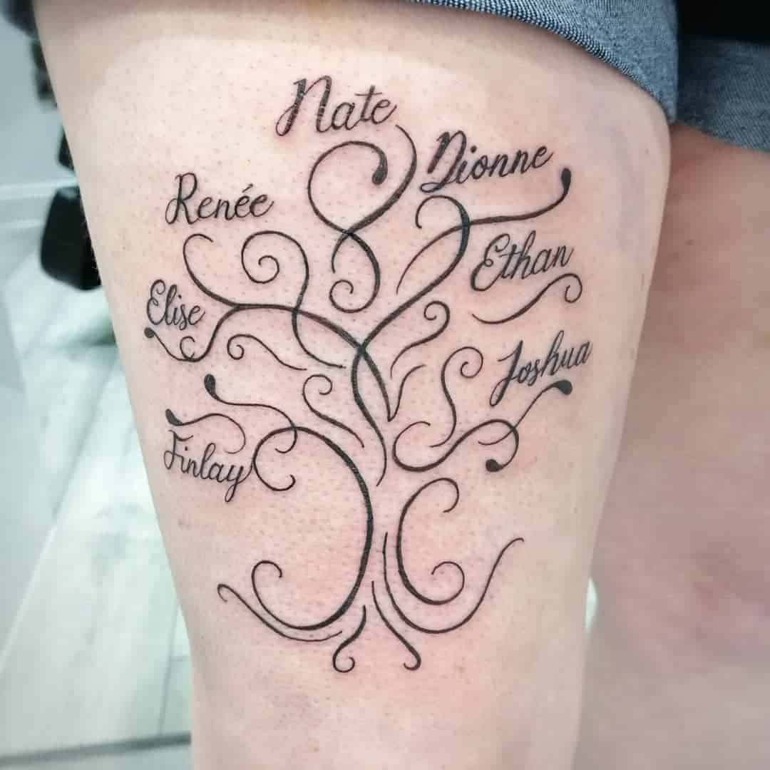 Simple Symbolic Family Tree Tattoo