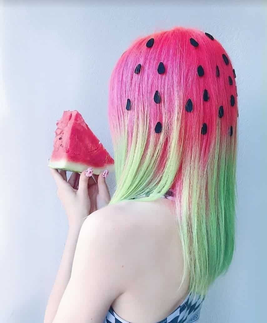 Watermelon-Inspired Hair