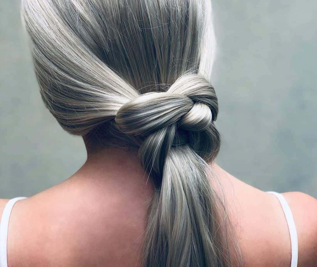 Silver Knotted Ponytail