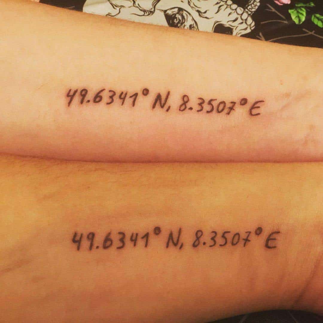 Coordinates Matching Tattoos