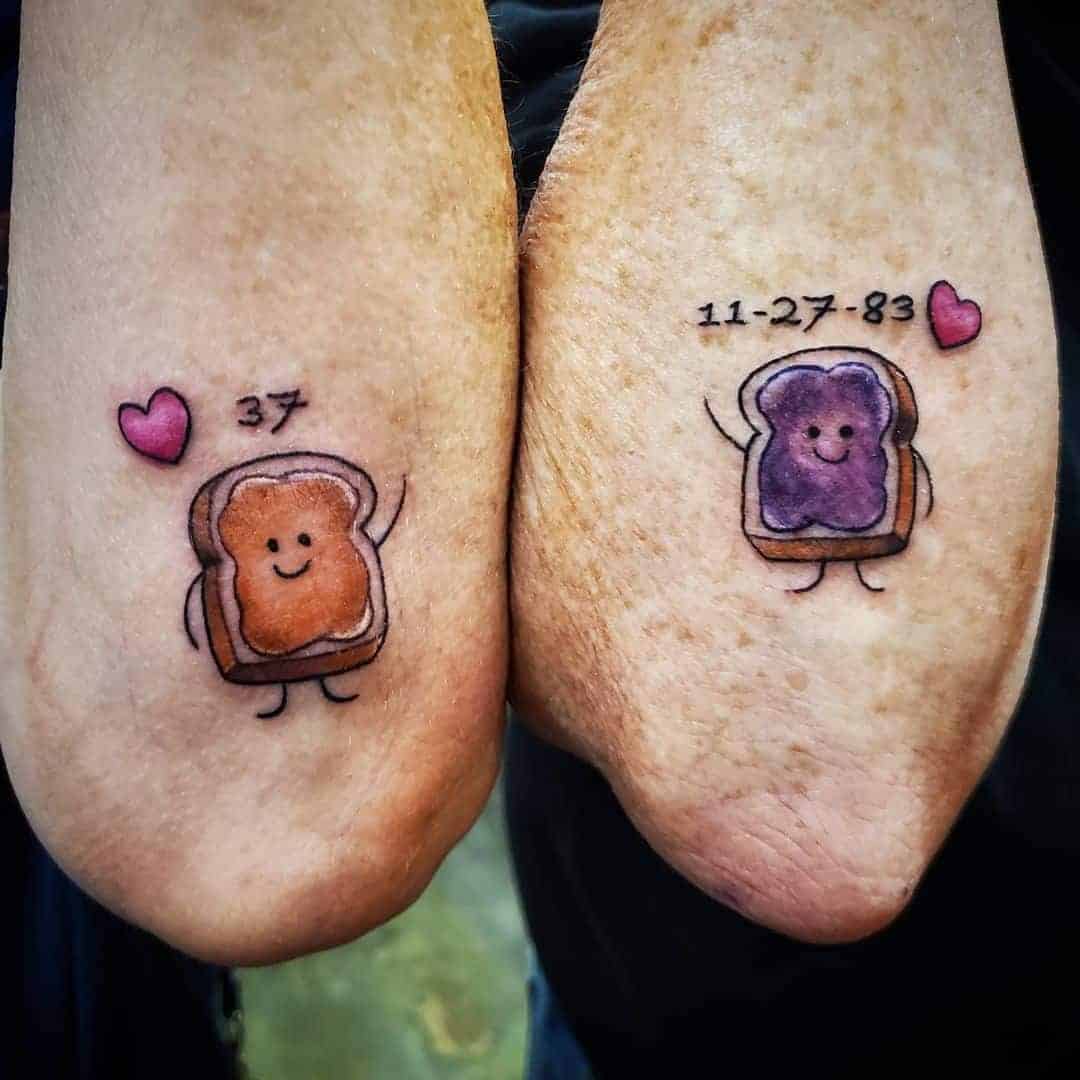 Peanut Butter and Jelly Matching Tattoos