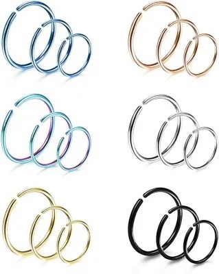 Best Nose Ring for Septum Piercings: LOYALLOOK Cartilage Hoop