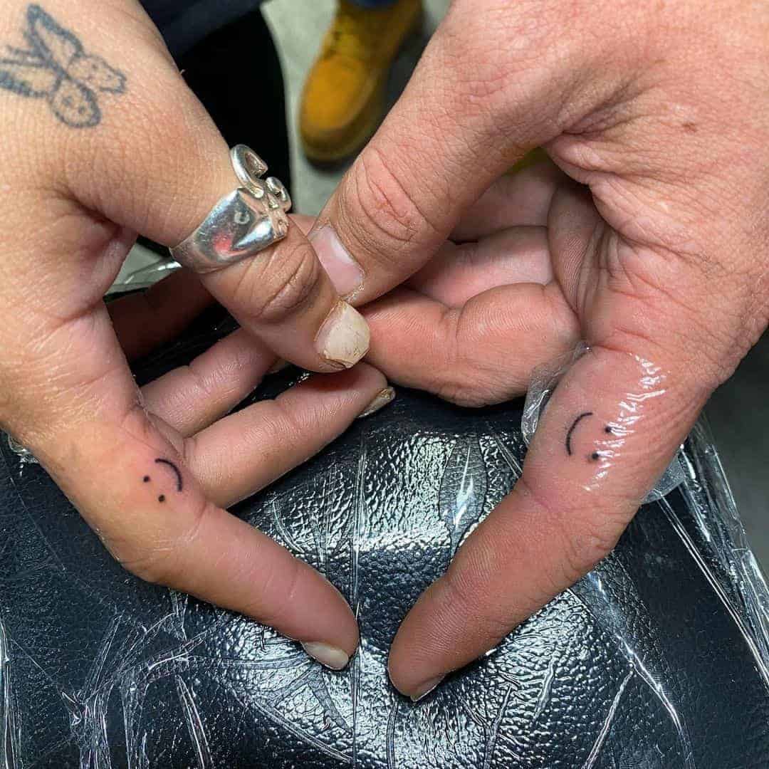 Smiley Face Matching Tattoos