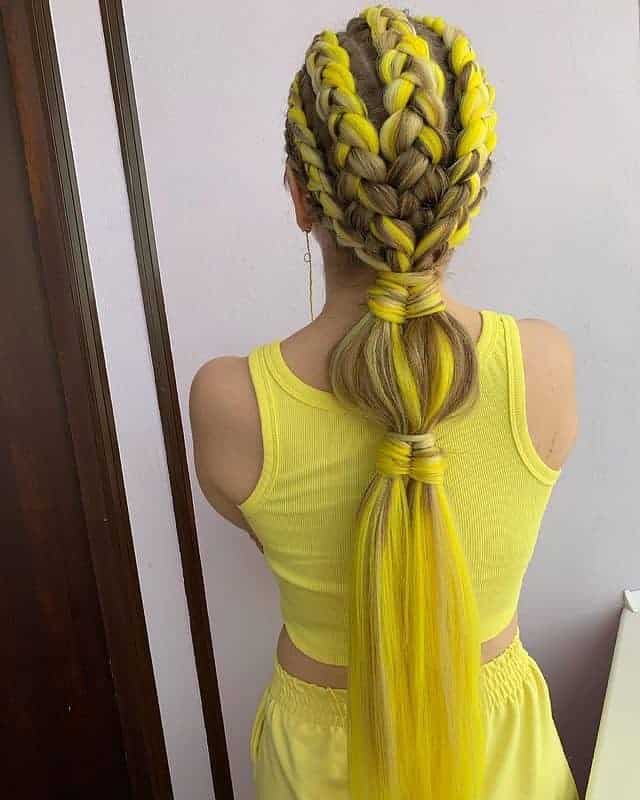 Yellow Braided Ponytail