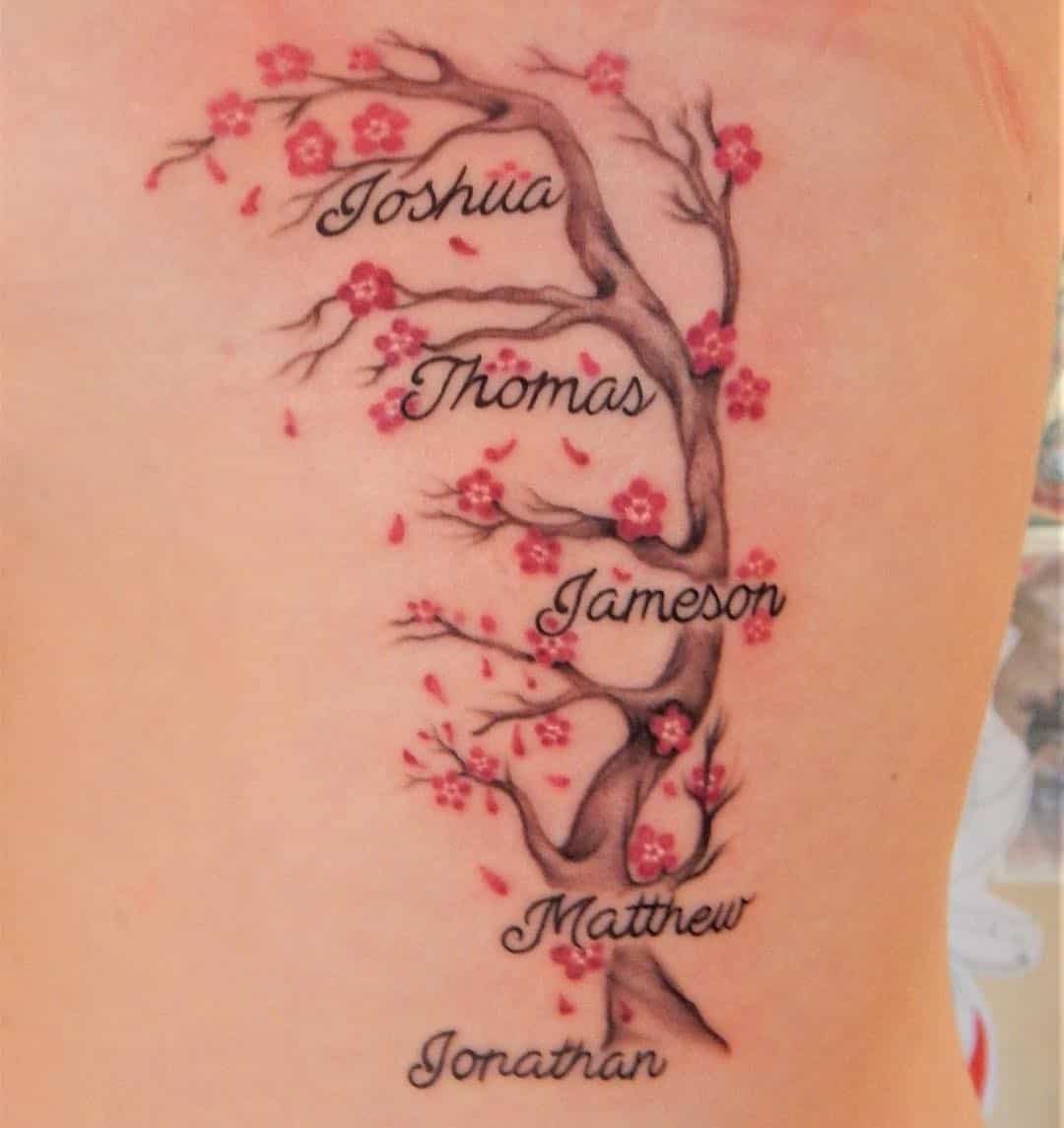 Cherry Blossom Family Tree Tattoo