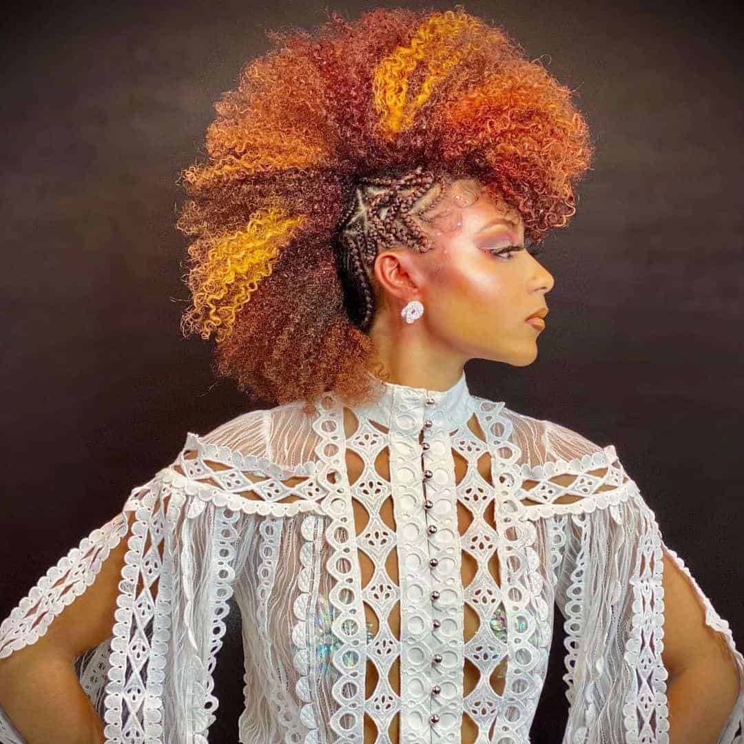 Bold Afro With Braided Undercut