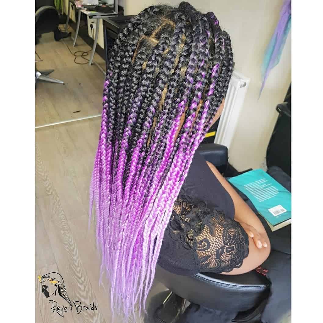 Electric Purple Ombre Box Braids