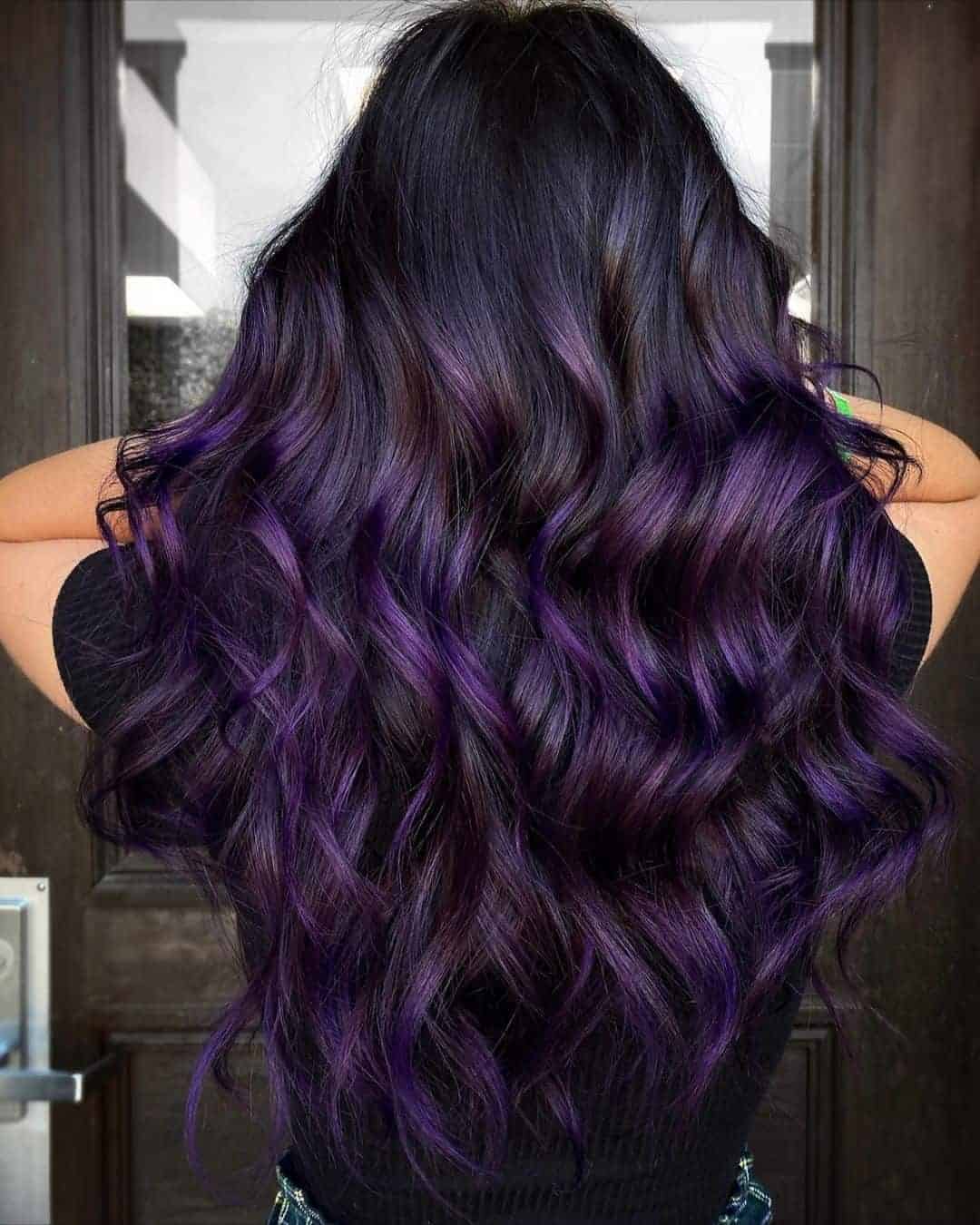 Intense Purple and Black Ombré Tresses