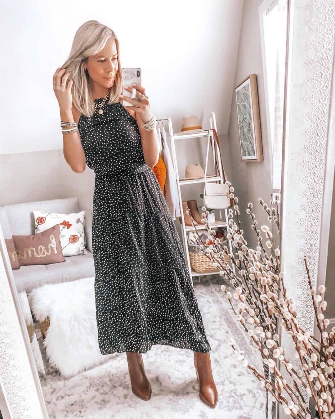 Polka Dot Maxi Dress