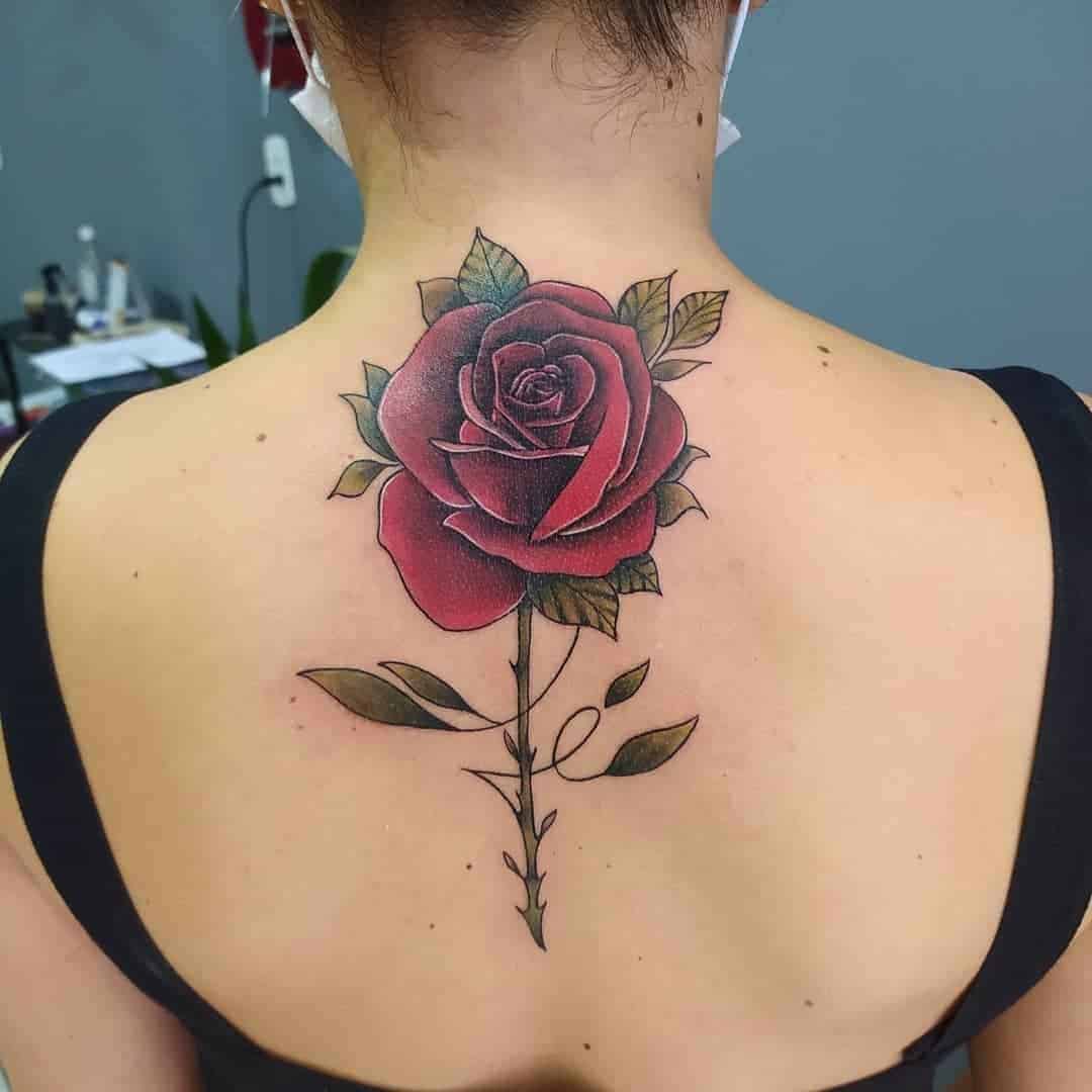 Classic Red Rose Tattoo