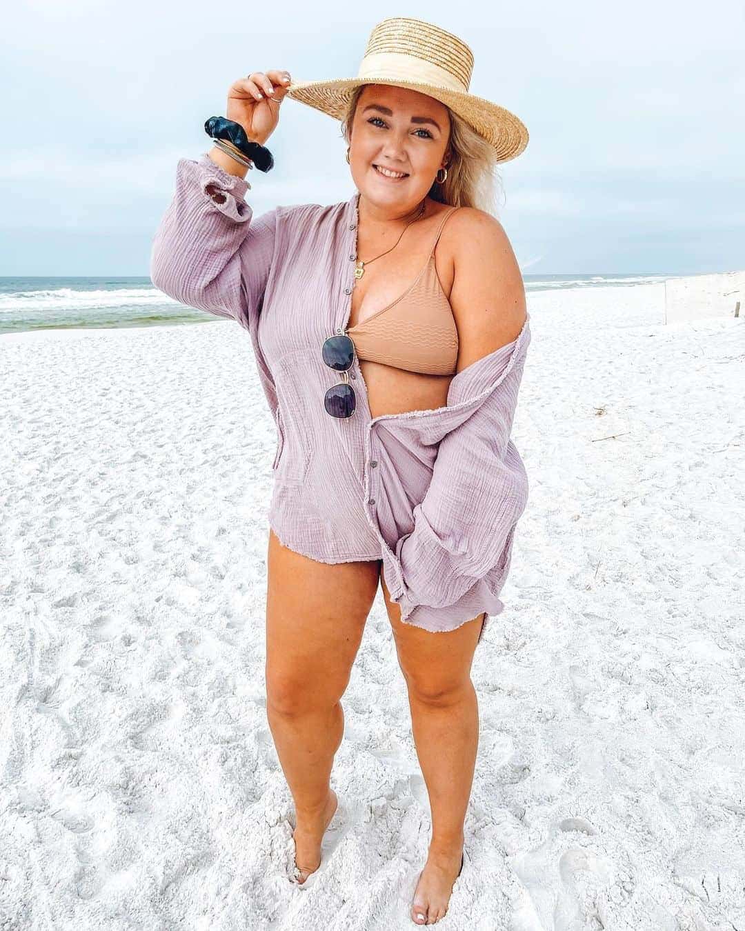 Bikini and Shirred Shirt