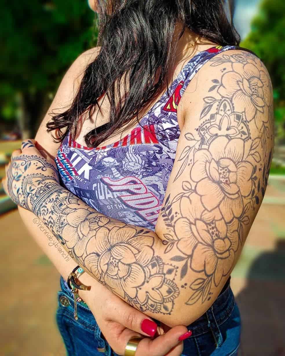 Full Sleeve Henna Tattoo