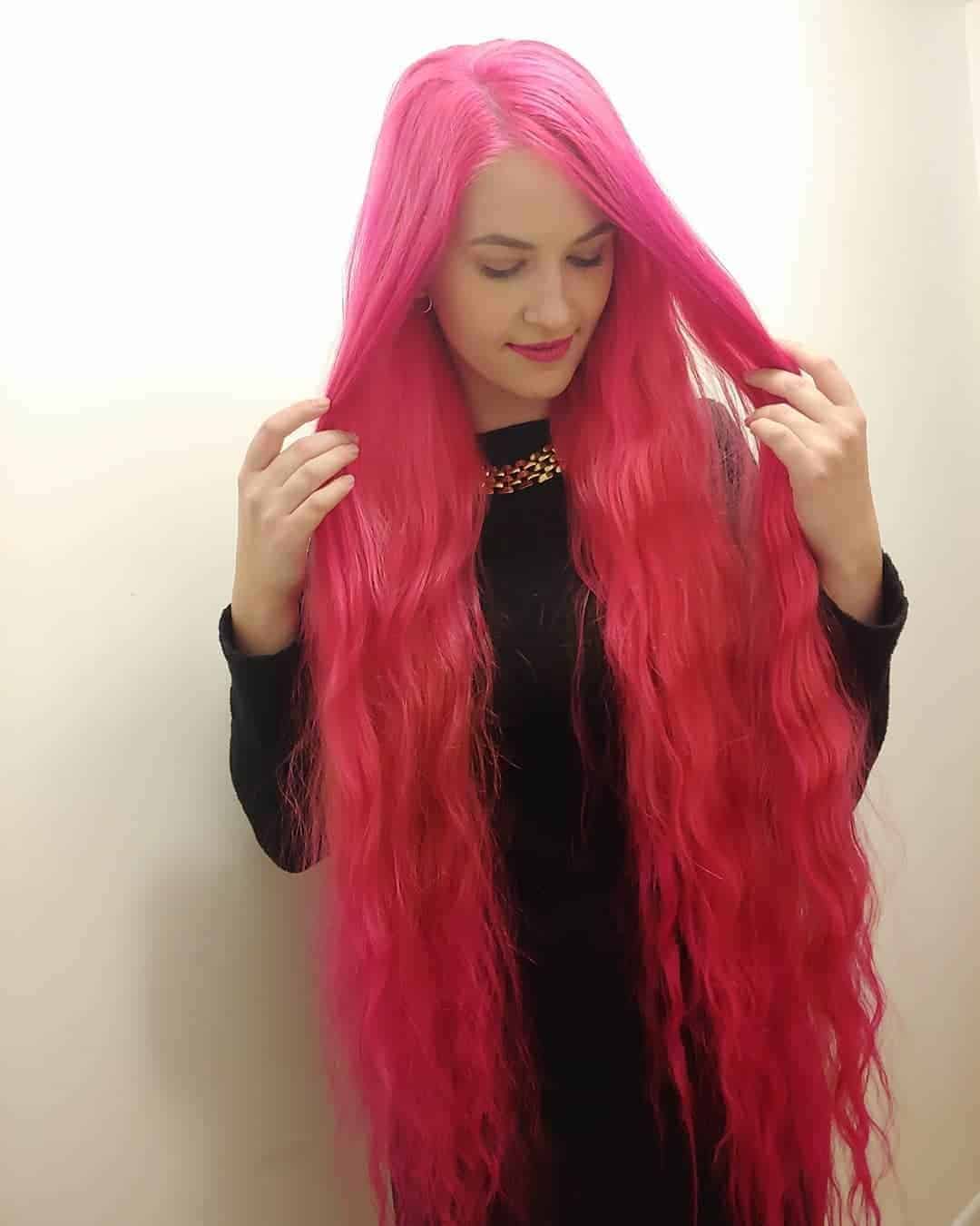 Super Long Hot Pink Hair