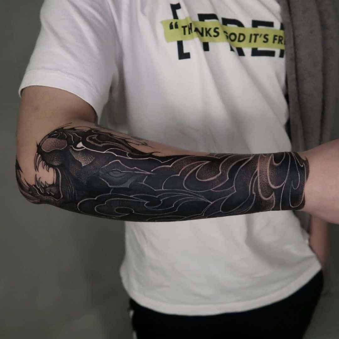 Korean-Style Black Panther Tattoo