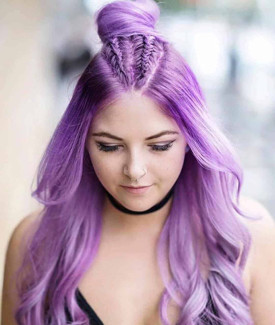 Orchid-Purple Mohawk Braid