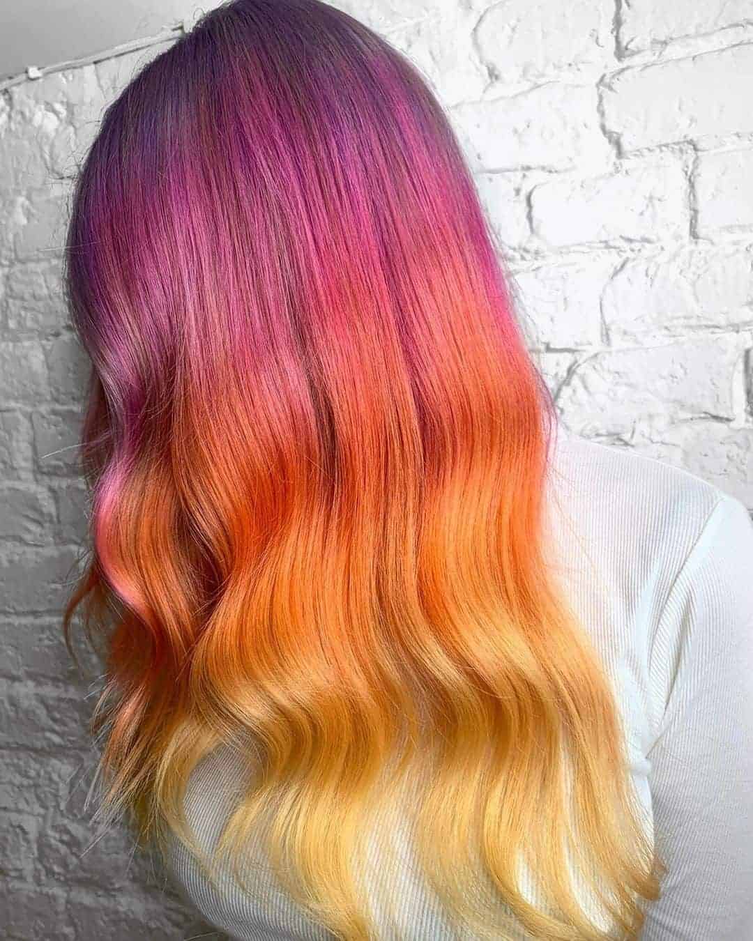 Dark Pink Sunset Ombre Hair