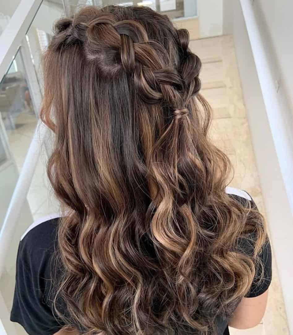 Dutch Crown Braid With Half Ponytail