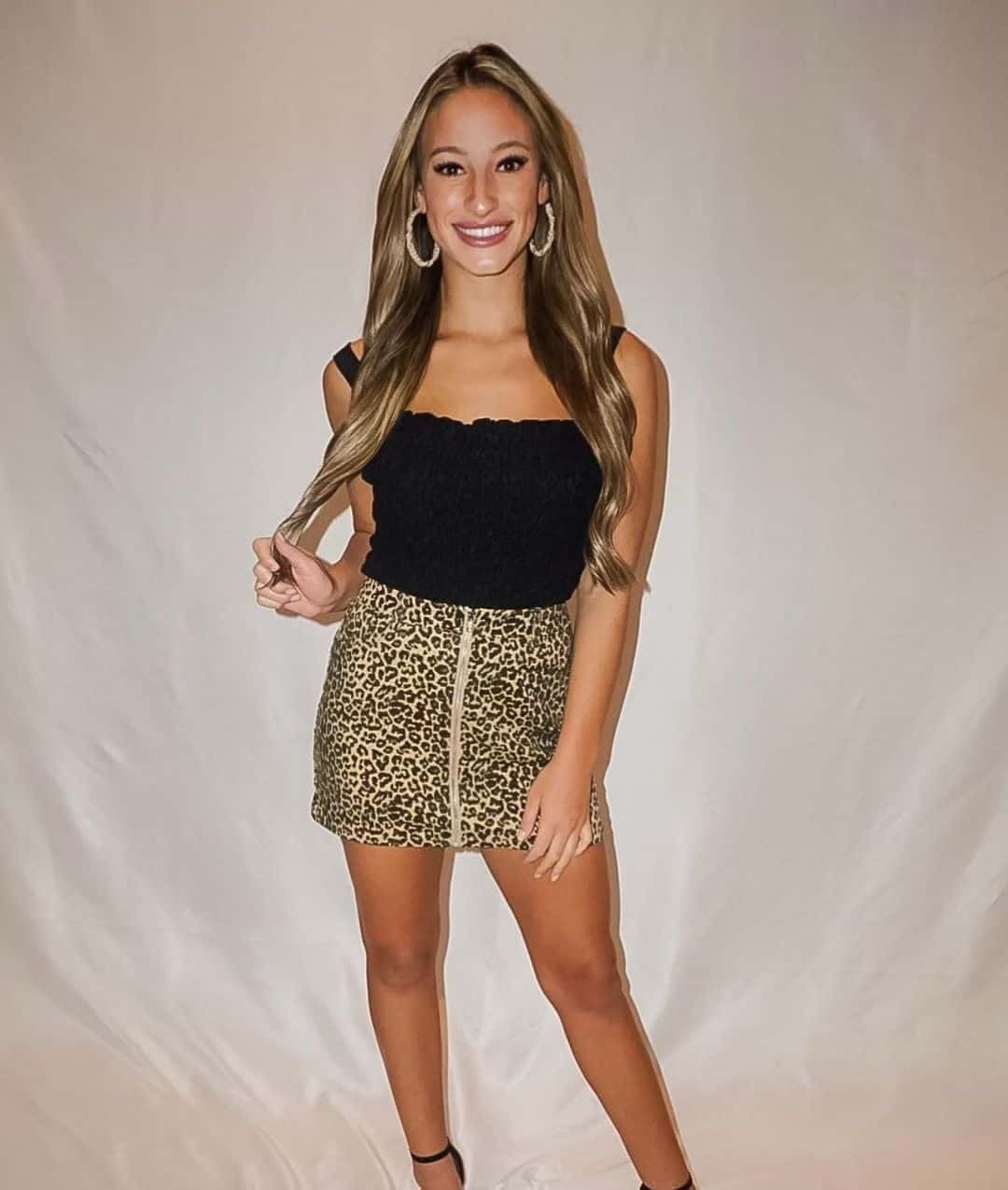 Leopard Print Skirt and Spaghetti Strap Top